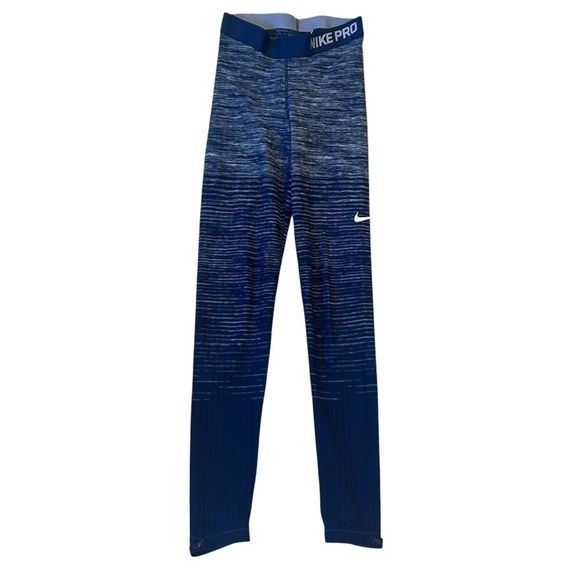 Nike Pro Women's Hyper Warm Blue Leggings Small - Picture 1 of 5
